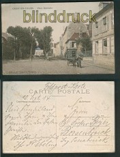 Cr�py-en-Valois farb-AK Place Gambetta 1914  (a0853)
