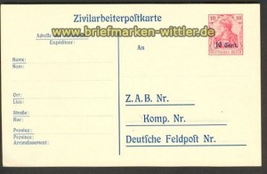 Etappengebiet West GSK P 9 ungebraucht Zivilarbe(21698)