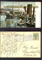 Hamburg farb-AK ein Hafenfischer 1906 Bikerdike (d0736)