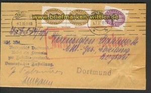 dt. Reich Dienst MiF Zustellurkunde Dortmund (20502)