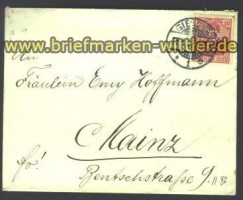 dt. Reich Mi # 86 I Fernbrief Firmenlochung Perf(15141)