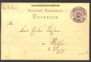 dt. Reich GSK Kittlitz 6.2.1882 bei L�bau !!!! (16016)