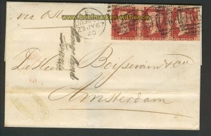 England 3 x Mi # 16 waager. Streifen Auslandbrie(21590)