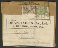England Mi # 141 + 153 Paketausschnitt 1930  (21643)