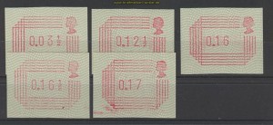 Gro�britannien 5 postfrische ATM 1984 (20277)