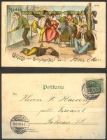 Gru� vom Jahrmarkt Beuthen farb-Litho-AK Sohrau 1900 (d3660)