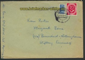 Bund Landpoststempel J�lich-S�d 1954 Fernbrief (21888)