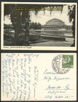 Breslau sw-AK Jahrhunderthalle mit Pergola 1938 (d3628)