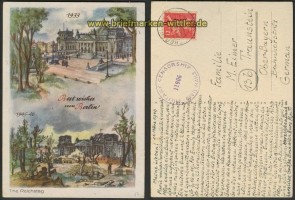 Berlin farb-AK 1946 Reichstag 1933 + 1945  Zensur (d3691)