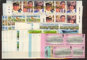 Guernsey ex 218/250 postfrisches Lot 5 fach (23823)