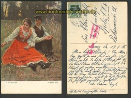 K�nstlerkarte Lomza 19.5.1916 Zensur Posen  (23940)
