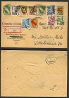 franz. Zone Allg. Ausgabe R-Brief Buntfrankatur �berlingen (23972)