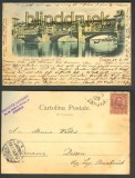 Firenze farb-AK Ponte Vecchio rifondato nel 1355 1899 (a0761)