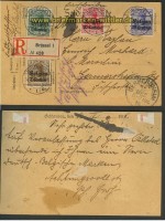 dt. Bes. 1. Weltkrieg Belgien Einschreibe-Postkarte 1915