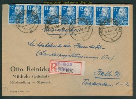 SBZ Mi # 216 (7) MeF auf R-Brief M�cheln (26267)