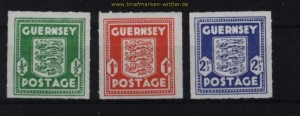 dt. Reich Besetzung 2. WK Kanalinseln Guernsey Mi # 1/3 postfrisch (29276)