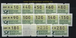 Bund ATM 1981 Mi # 1 Versandstellensatz 1 postfrisch teilweise mit Nummern (28239)