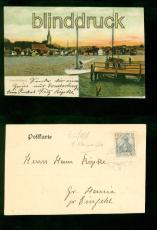 Sonderburg farb-AK Gesamtansicht 1907 Ortskarte Einfeld (d10346)