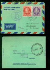 Berlin Mi # 103 +105 MiF Luftpostleichtbrief Berlin 5.10.1953 n Neuseeland(57989