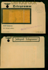 Feldpost 2. WK Telegramm Narviklager Danzig 1942 n Dsseldorf mit Umschlag(57867