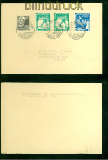 DDR Mi #  298 (2) + 299 mit SBZ # 212  Auslandsbrief Langburkersdorf 1952(58455)