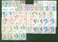 Berlin Mi # 770/849 postfrisch Frauen 4er-Blcke teilweise vom Oberrand (58507)
