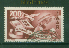 Saarland Mi # 298 gestempelt Aufnahme in den Europarat (58574)