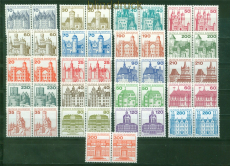Bund Mi #  913/1143 postfrisch Burgen & Schlsser komplett waagerechte Pa(58569)