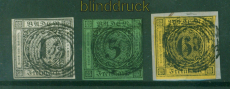 Baden Mi #  5/7 gestempelt 3 Marken mit Nummernstempeln (58470)