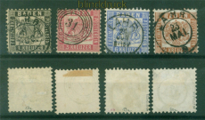 Baden Mi # 17/20 gestempelt 4 Marken geprft BPP (58474)