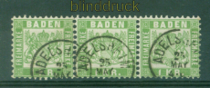 Baden Mi # 23 (3) gestempelter waagerechter 3er-Streifen (58480)