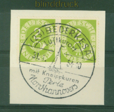 Bund Mi #  123 (2) waagerechtes Paar Sonderstempel Bederkesa Briefstck (58436)