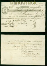 Baden Zell . W. 13.12.1868 Postschein ber ein Wertpaket (58489)