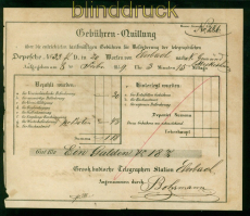 Eberbach Quittung telegraphische Depesche 8.2.1859 nach Gm�nd-Meckesheim (58491)