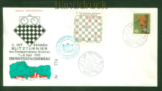 Bund Schach-Blitzturnier Oberwssen 1963 Schmuckumschlag Vignette (58410)