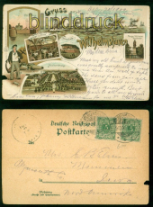 Wilhelmshaven Litho-AK Gruss aus .... sechs Ansichten 1900 in die USA (d10416)