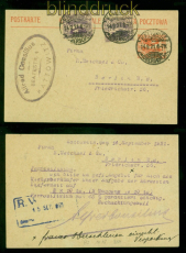 Oberschlesien GSK P 3 mit 2 x # 17 MiF Kattowitz 14.9.1921 nach Berlin (57608)