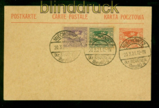 Oberschlesien GSK P 3 mit # 15 + 17 blanko gestempelt Miechowitz 20.3.1921(57621