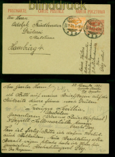 Oberschlesien GSK P 3 mit # 20 MiF Oppeln 22.11.1921 nach Hamburg (57626)