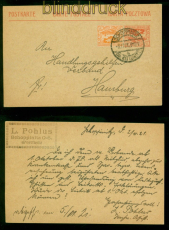 Oberschlesien GSK P 3 mit # 20 MiF Schoppwitz 3.11.1921 nach Hamburg (57632)