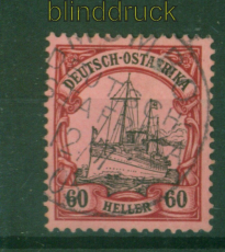 Deutsch-Ostafrika Mi # 29 gestempelt 60 Heller Schiffszeichnung (58278)
