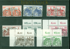 Bund Mi #  995/99, 1028, 1037/38 Sonderstempel B & S waagerechte Paare (58260)