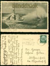 Norderney Nordseebad sw-AK Sturmflut 1935 nach Lathen (d10397)