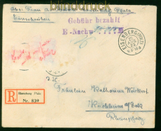 dt. Reich Gebhr bezahlt Eisenberg 1923 auf R-Brief Teilbar nach Kirchheim(58200