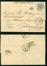 Belgien Mi # 15 OBP # 18 EF Auslands-Brief Bahnpost Antwerpen 2.8.1869 (58131)