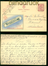 Belgien GSK P 222 Werbekarte 740 Aspirine Ganshoren 1948 nach Hilversum (58134)