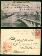 Belgien Ausstellungs-AK Liege 1905 Pont sur lOurthe 1905 nach Dsseldorf(58139)
