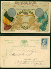 Belgien Jubilums-farb-Prge AK Nationale Unabhngigkeit 1905 n Argentini(58141)