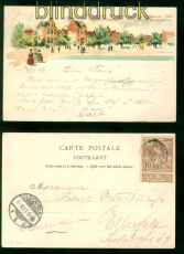 Belgien Ausstellungs-Ansichtkarte Br�ssel 1897 nach Elberfeld (58143)