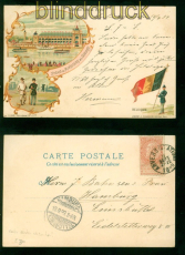 Frankreich Ausstellungs-Ansichtkarte Paris 1900 Belgien Antwerpen 1899 (58145)